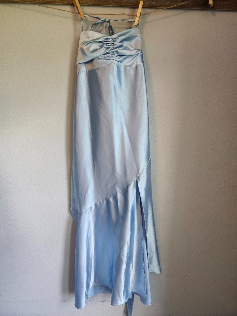 Junior Bridesmaid Dresses for Teen Satin Spaghetti Strap Formal Dress Size 7
